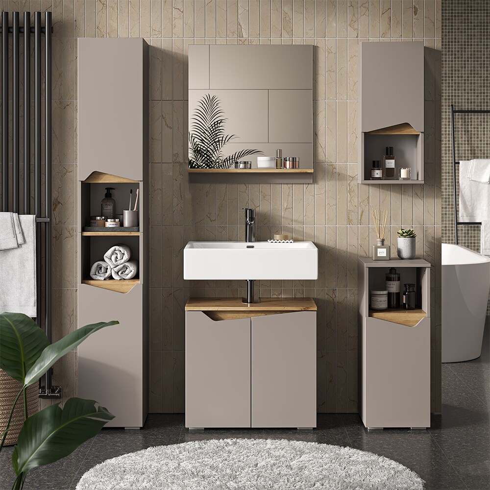 Vicco Badmöbel-Set Marelle Greige Eiche 5 Teile
