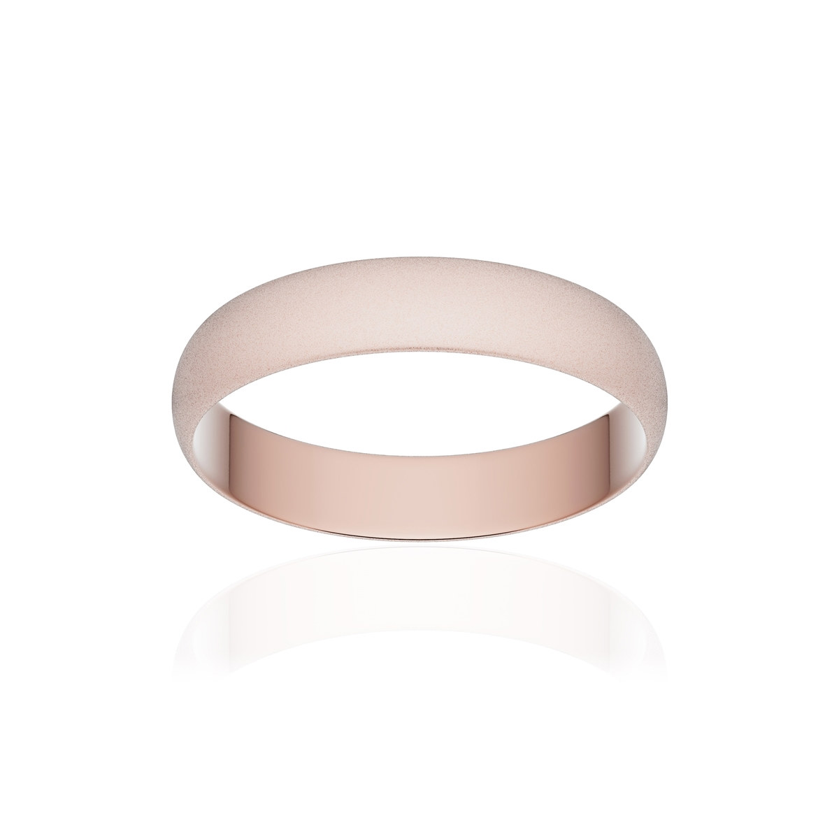 Alliance or 750 rose sablé ruban 4mm