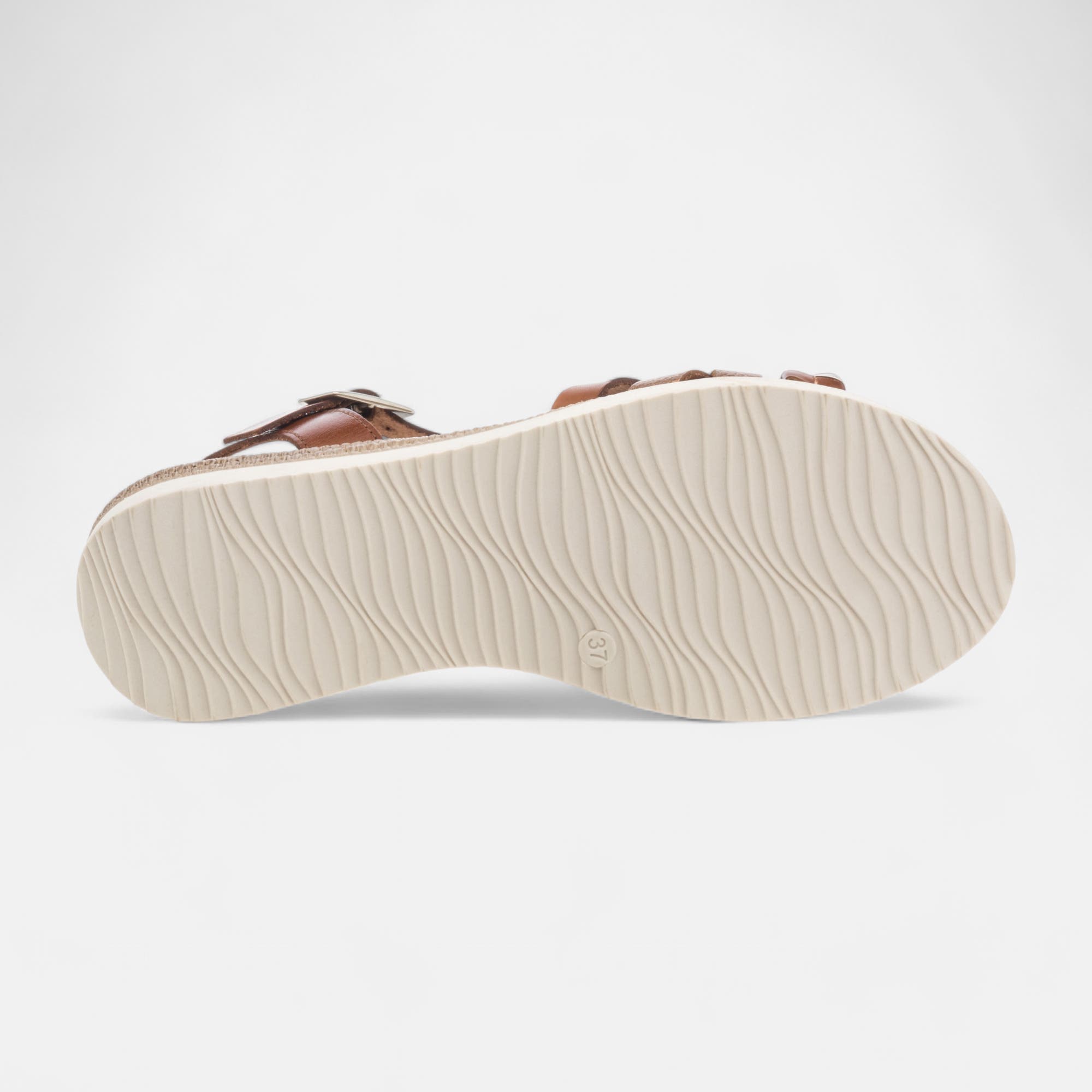 Sandales Femme en cuir cognac