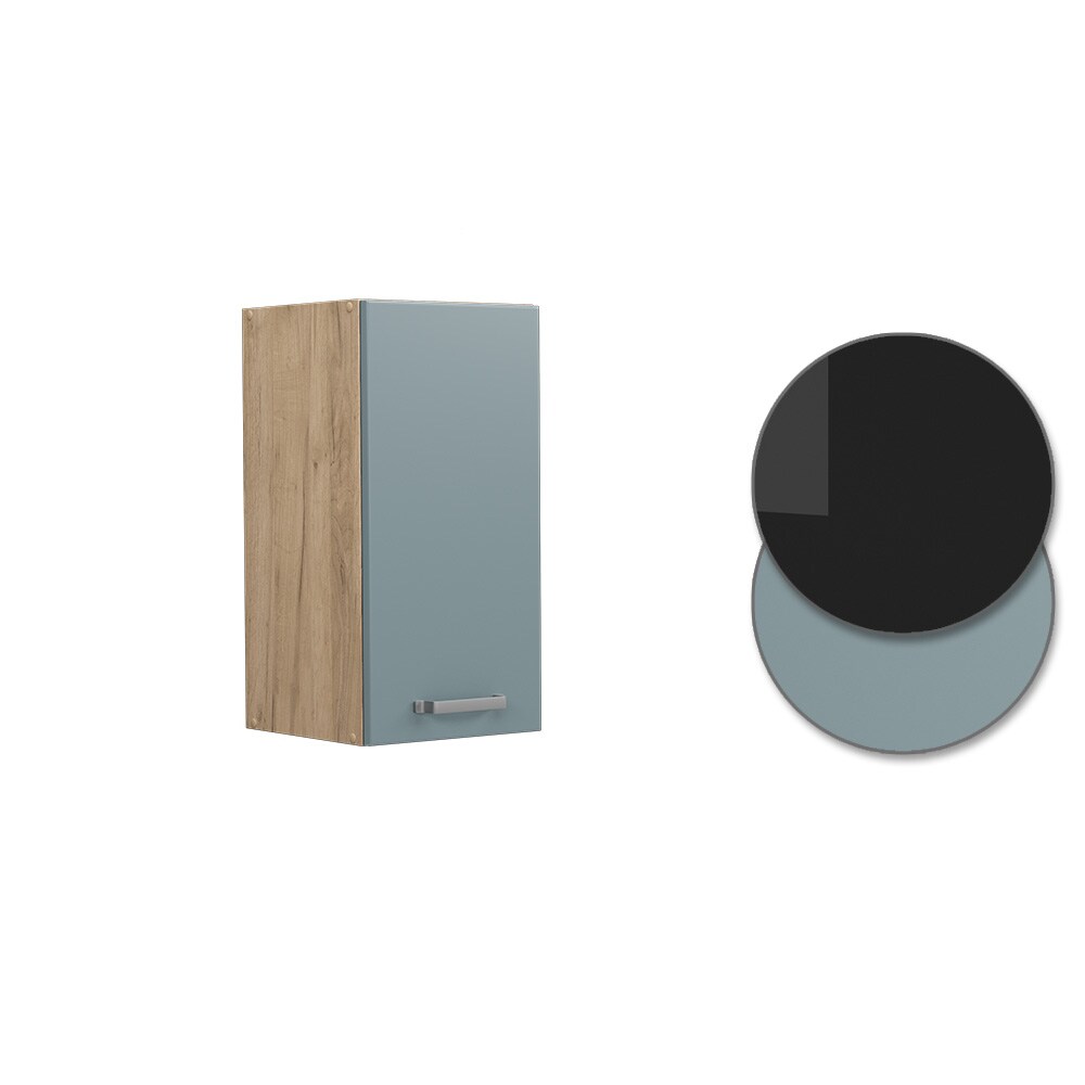 Vicco Hängeschrank Küchenschrank R-Line Solid Eiche Blau Grau 30 cm modern