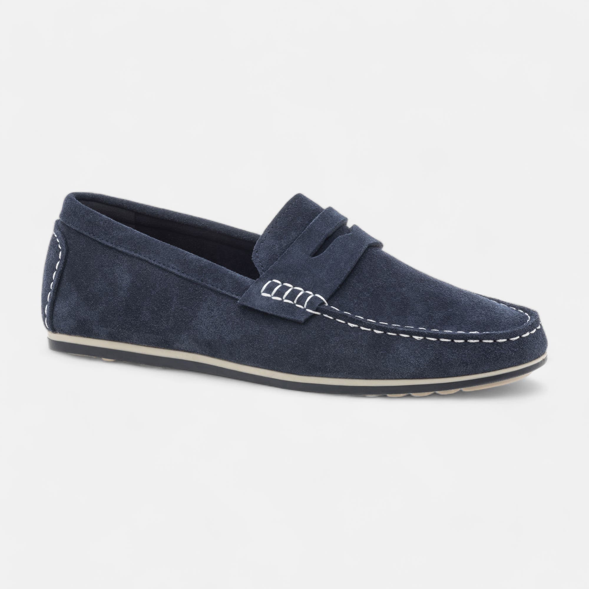 Mocassins Homme en cuir bleu marine