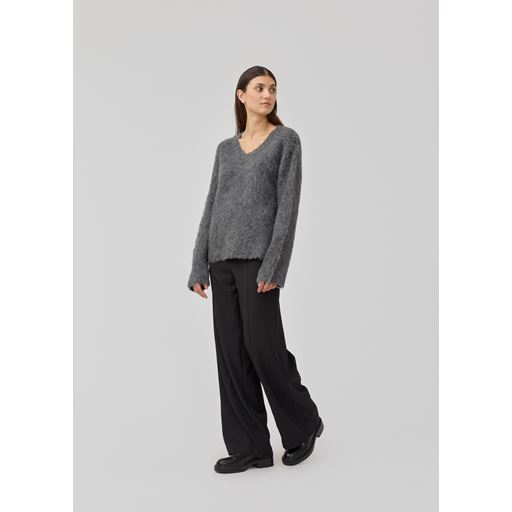 Modström KaneMD V-neck Striktrøje, Dark Grey Melange, M