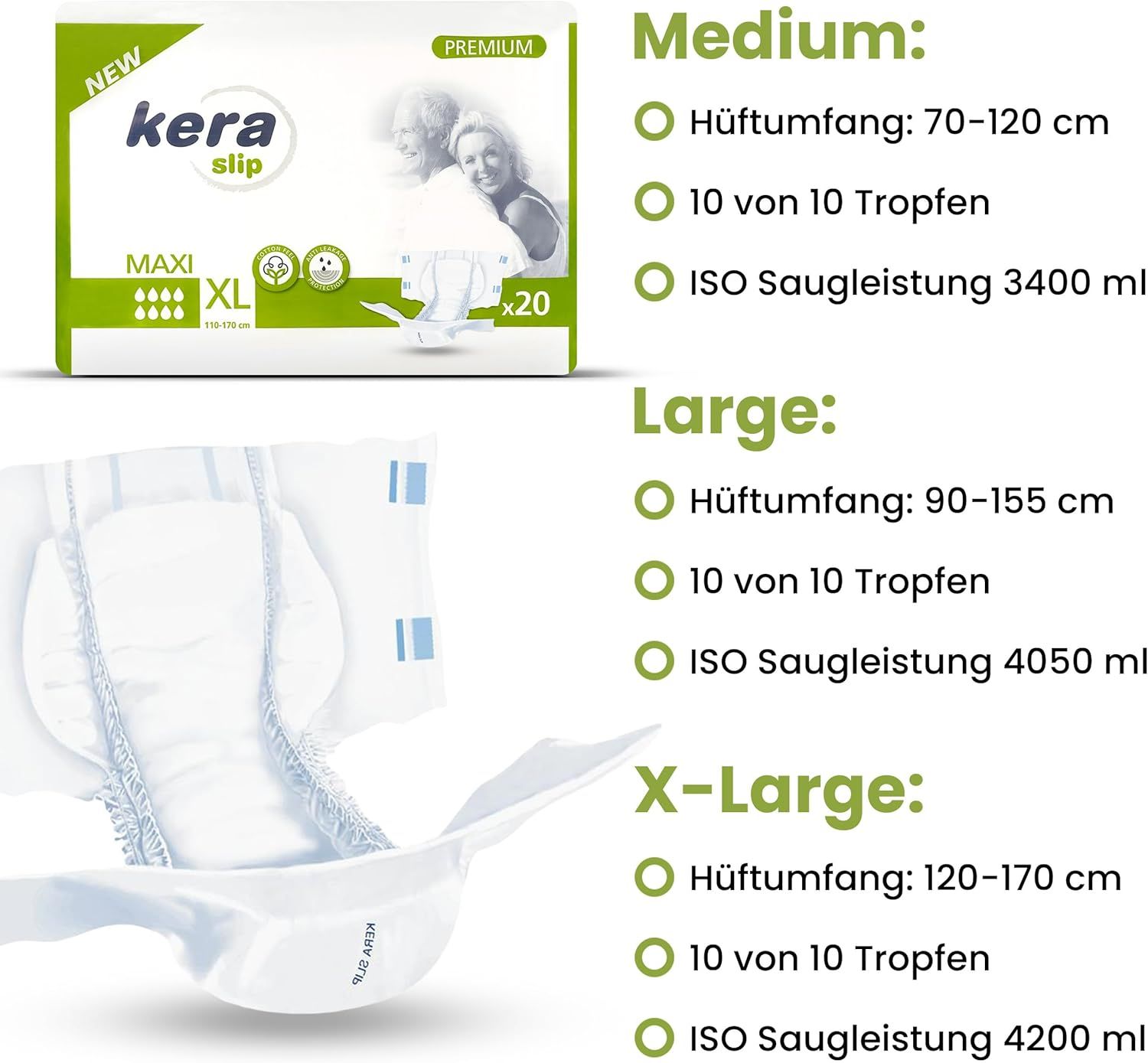 KERA® saugstarke Windeln für Erwachsene MAXI NIGHT