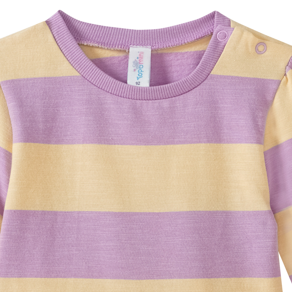 Topomini Baby Sweatkleid mit Volant hellgelb / helllila