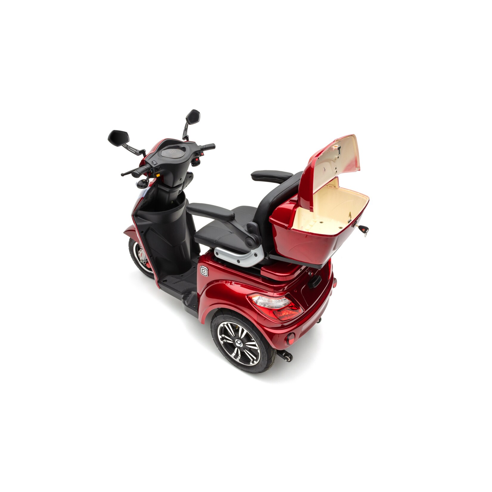 ECONELO S1000L Elektro-Dreirad, mit Lithium Akku, rot