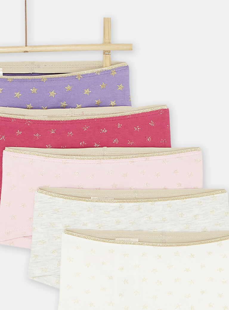 Lot de 5 shortys multicolores fille