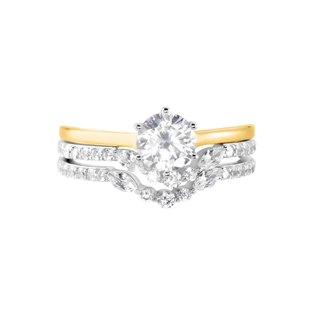 Bague Berlin Argent Bicolore Oxyde De Zirconium