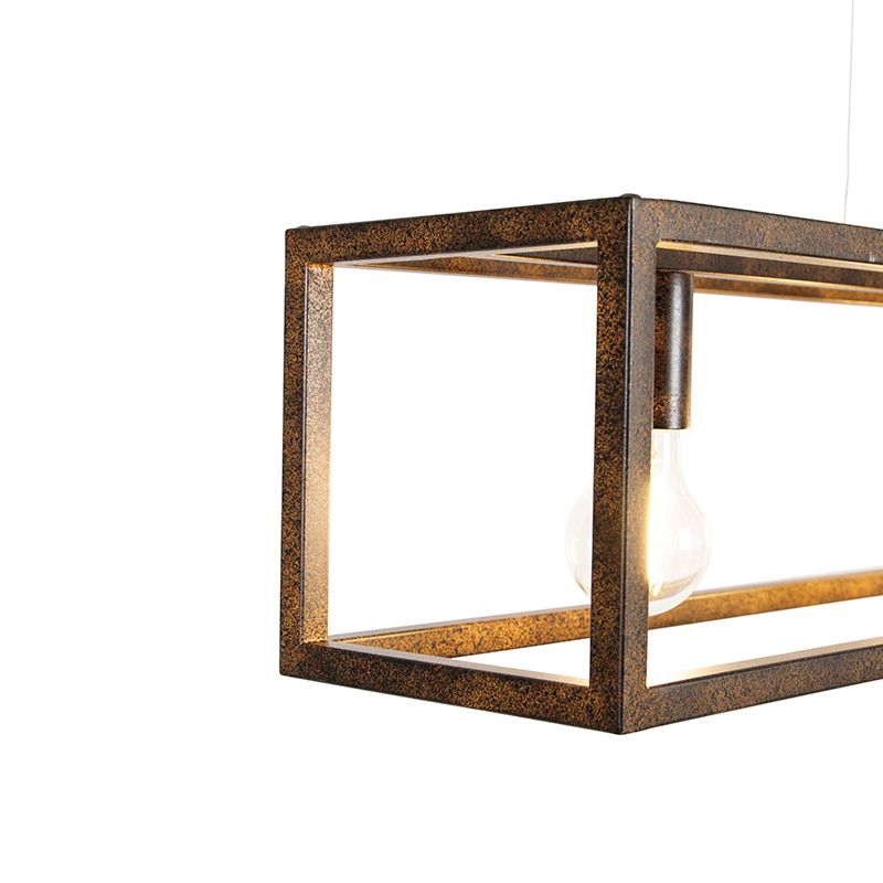 Industriële hanglamp roestbruin 4-lichts - Cage