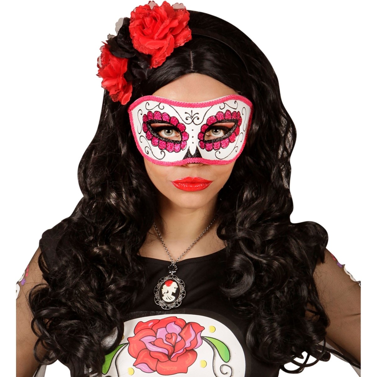 Dia De Los Muertos Oogmasker Roze