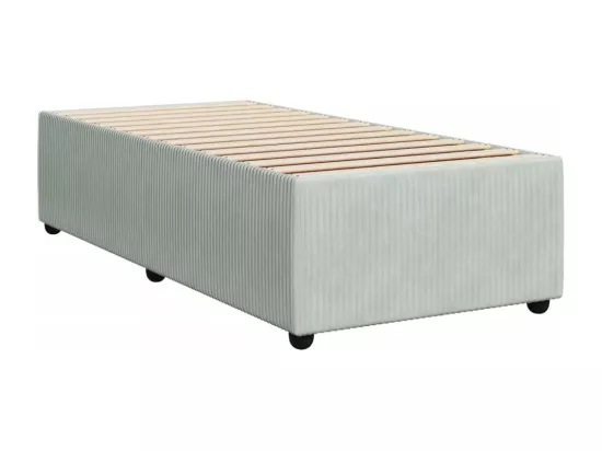 Sommier à lattes de lit et matelas Gris clair 90x190 cm Velours