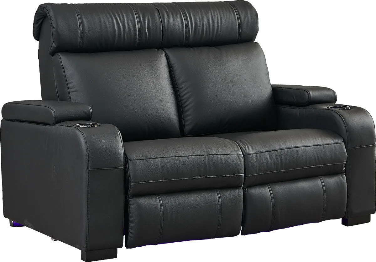 Lumene Hollywood Luxury III Love Chair Noir (2 places, cuir véritable) Fauteuils cinéma