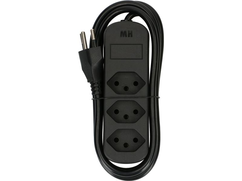 Max Hauri Steckdosenleiste Basic-Line 3xT13, 1.5 Meter Mehrfachsteckdose