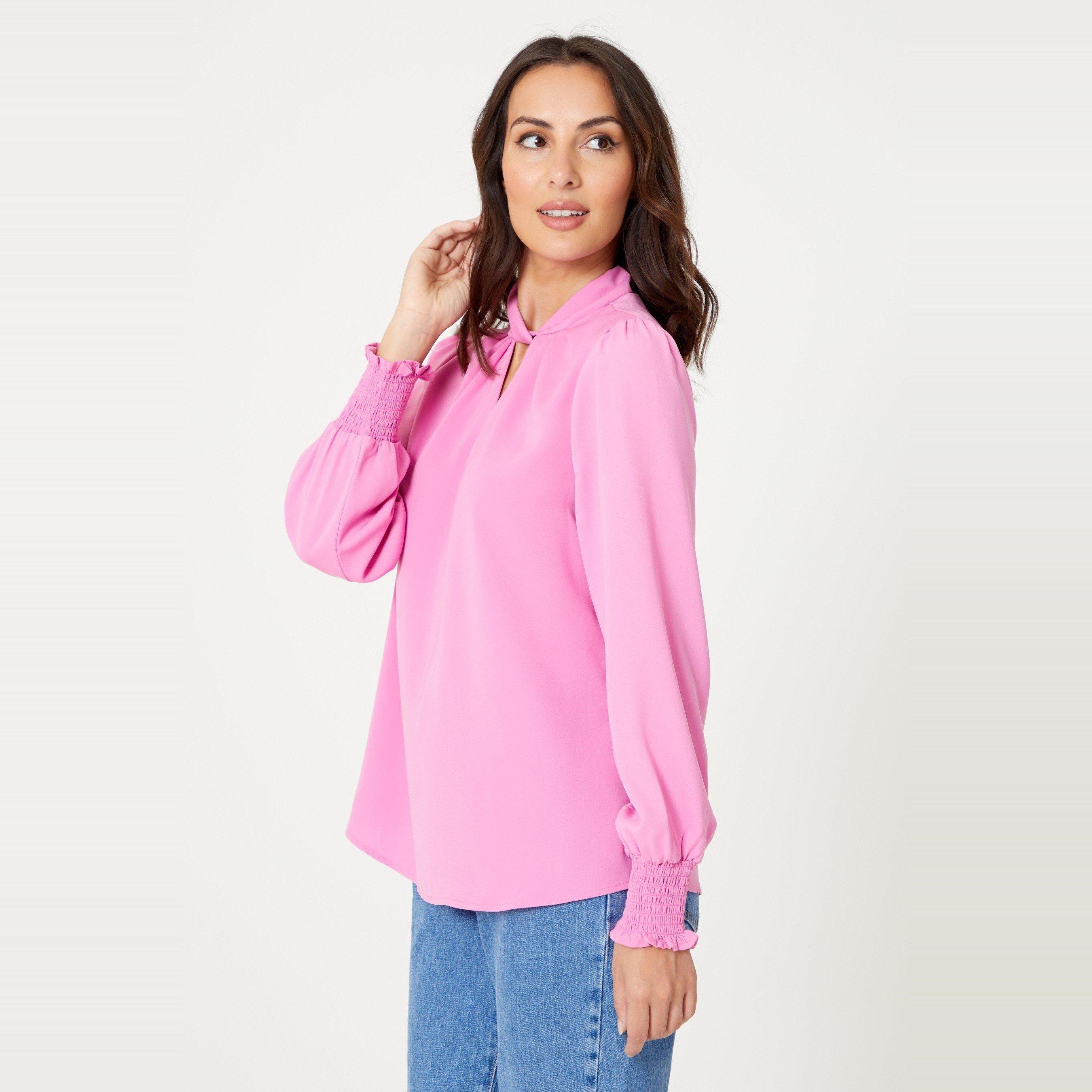 Be You Ladies Twist Neck Blouse