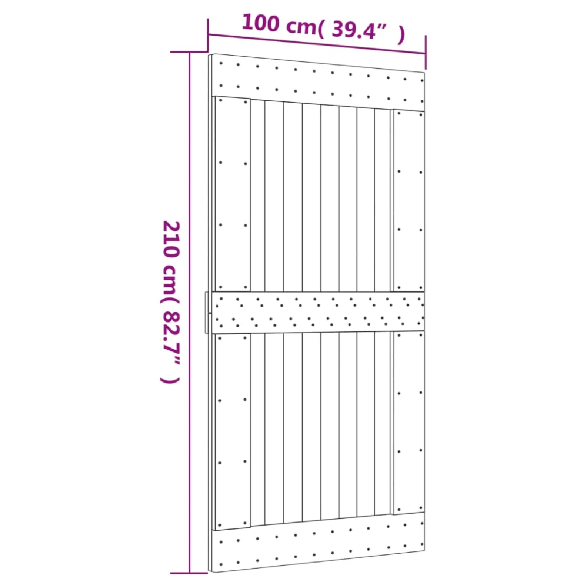 VIDAXL - Porte coulissante 100x210 cm Pin massif