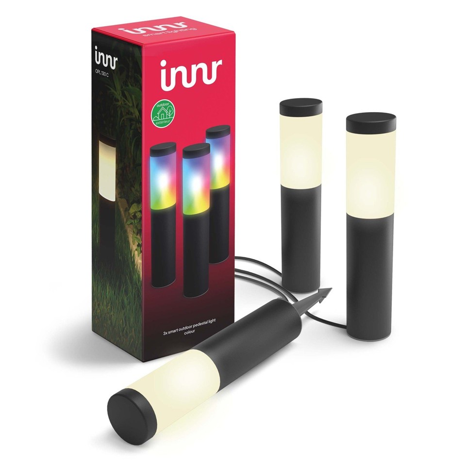 INNR - 2x Smart Udendørs Pedestal Light Bundle - 3 Pack OPL 130 C Post - Bundle