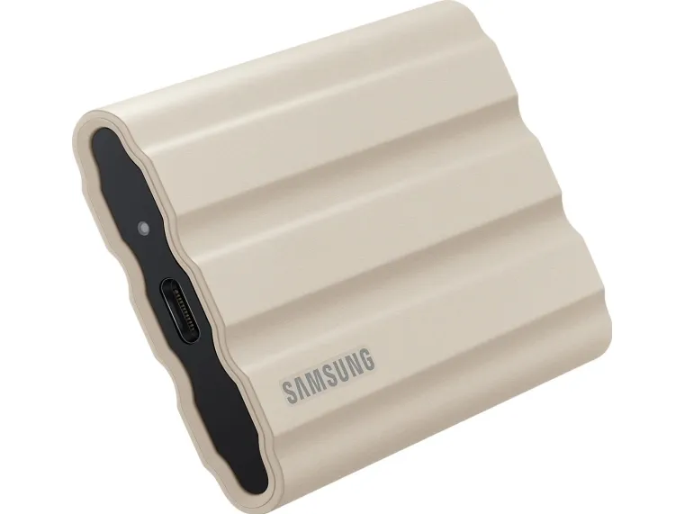 Samsung T7 Shield MU-PE2T0K - SSD - krypteret - 2 TB - ekstern (bærbar) - USB 3.2 Gen 2 (USB-C stikforbindelse) - 256-bit AES - beige
