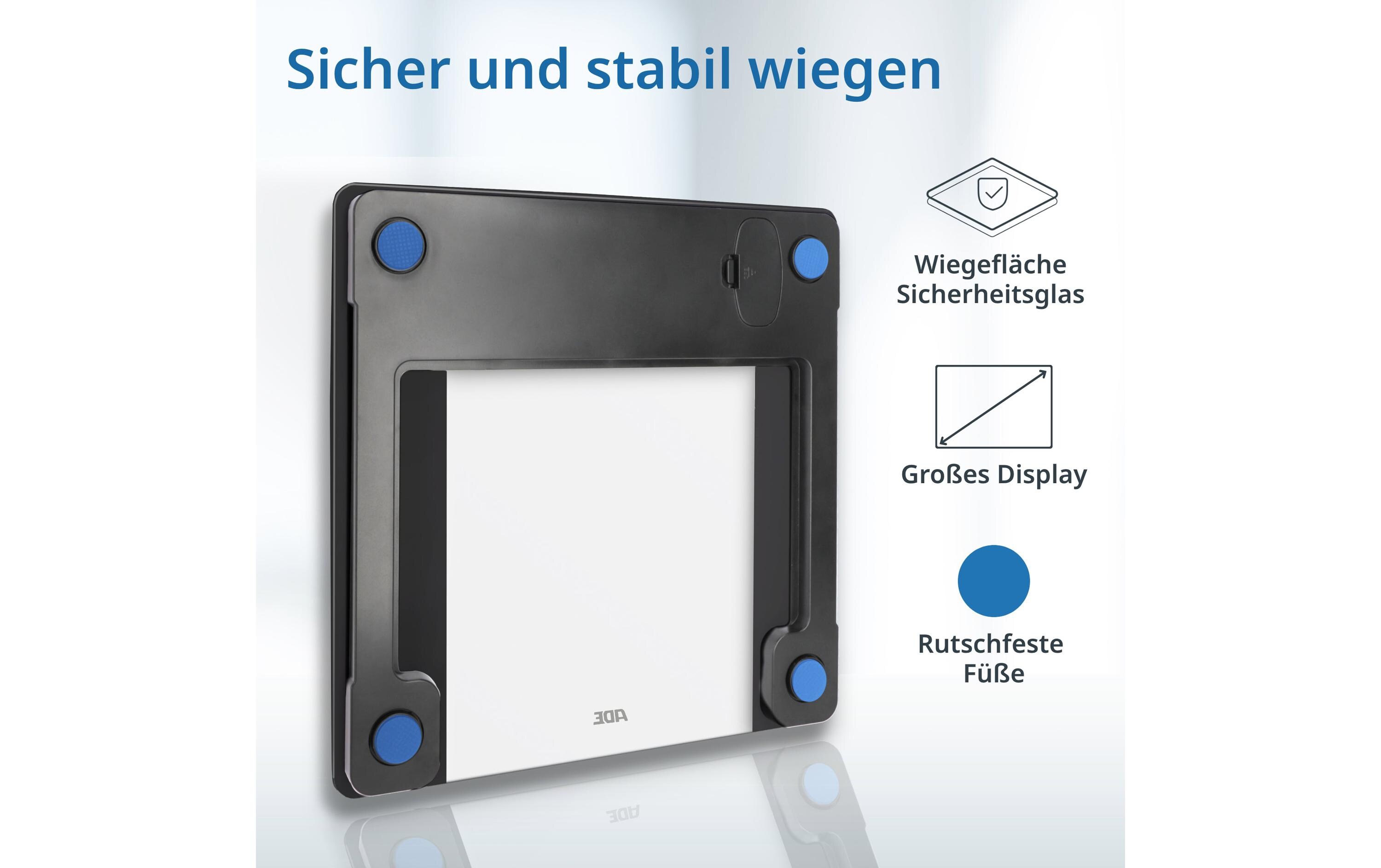 Körperanalysewaage Ines SchwarzDigitale Körperfettwaage bis 200 kg