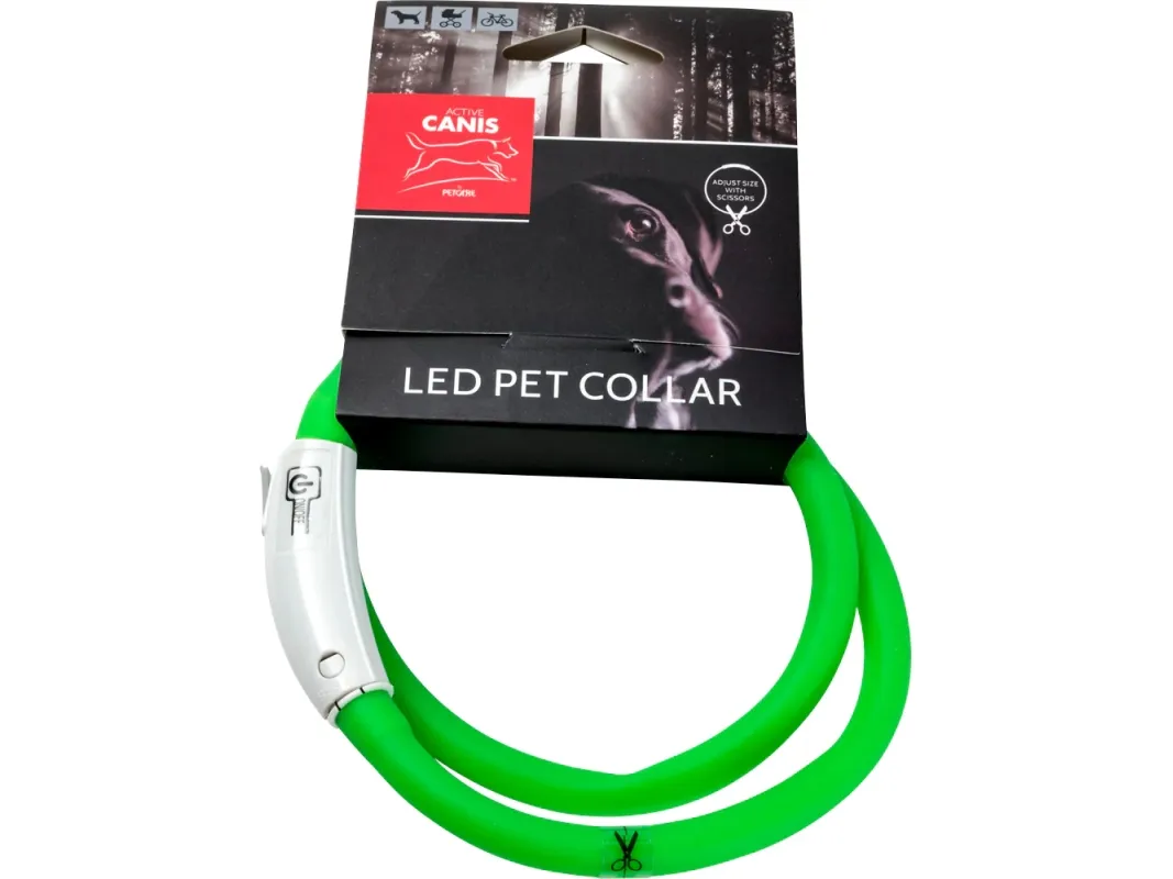 Active Canis USB LED Collar Green