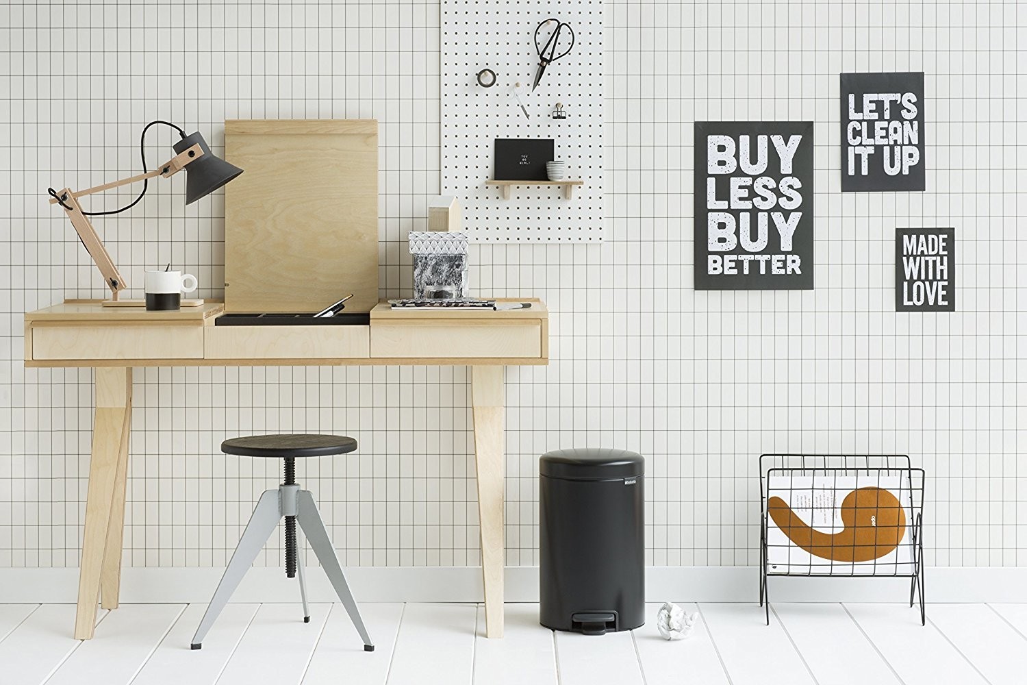 Poubelle Newicon 12 L Noir mat, Brabantia