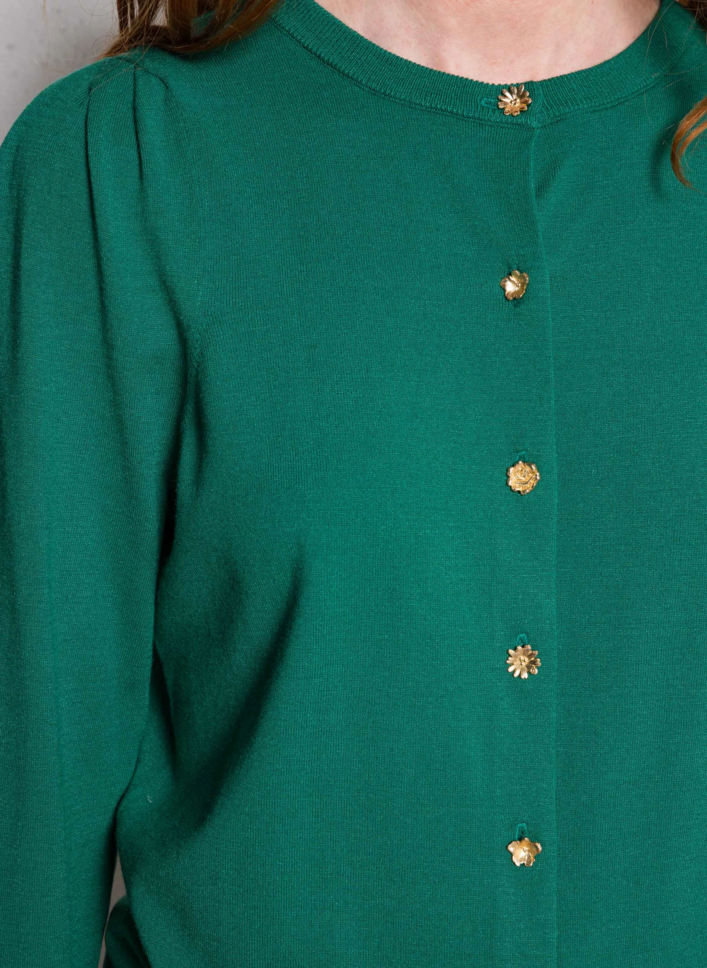 MOLLY - Gilet col rond| Vert