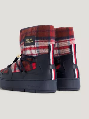 Botas de neve xadrez recicladas