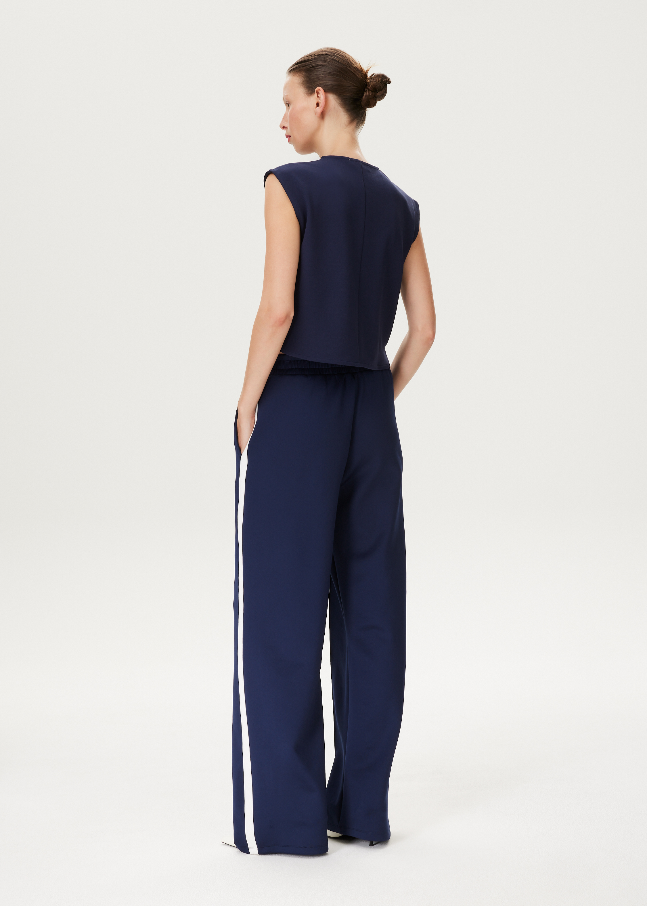 Wijde broek met streepdetail