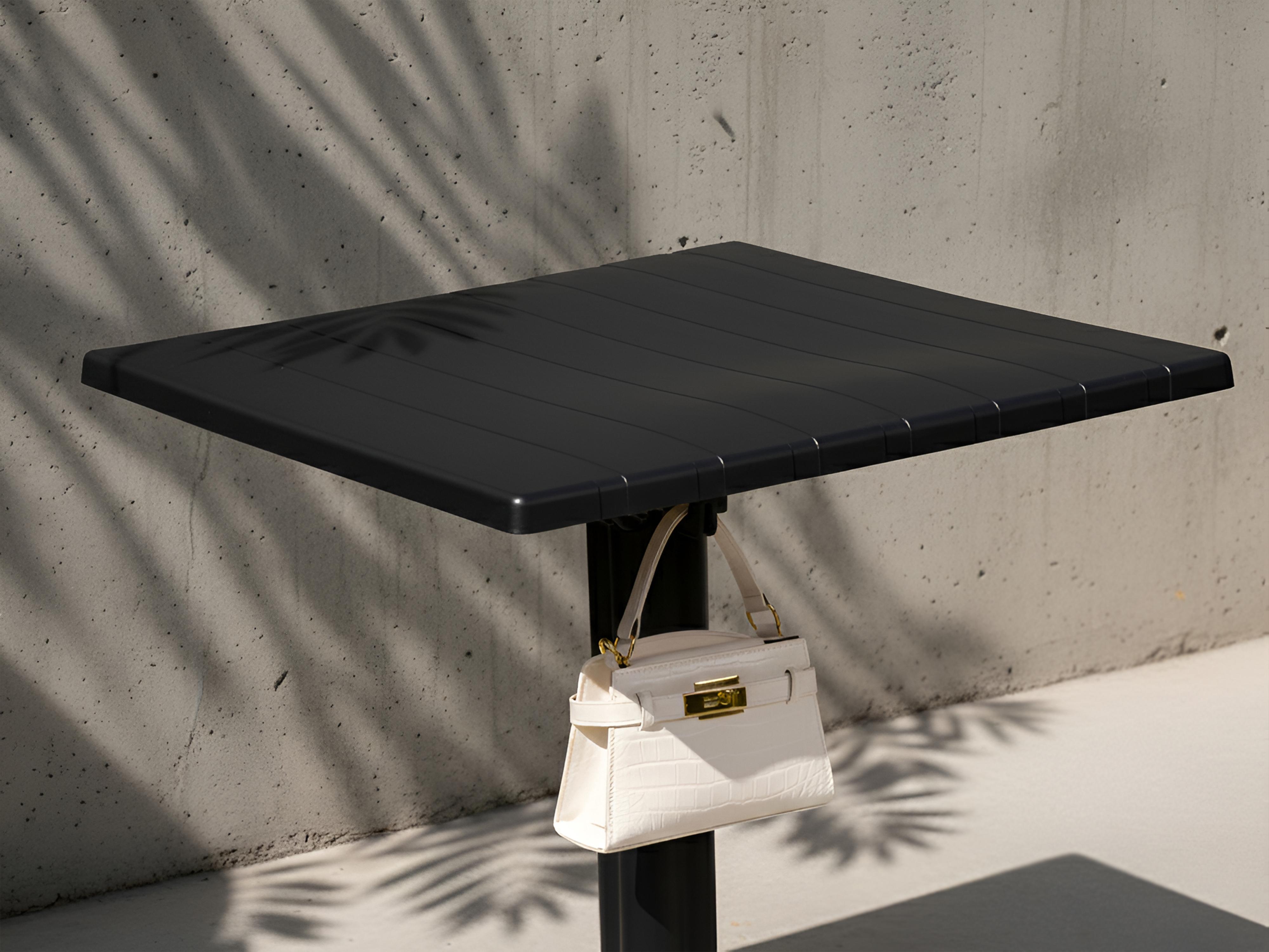 Tuin bartafel LEMNOS 60 cm 60 cm Zwart
