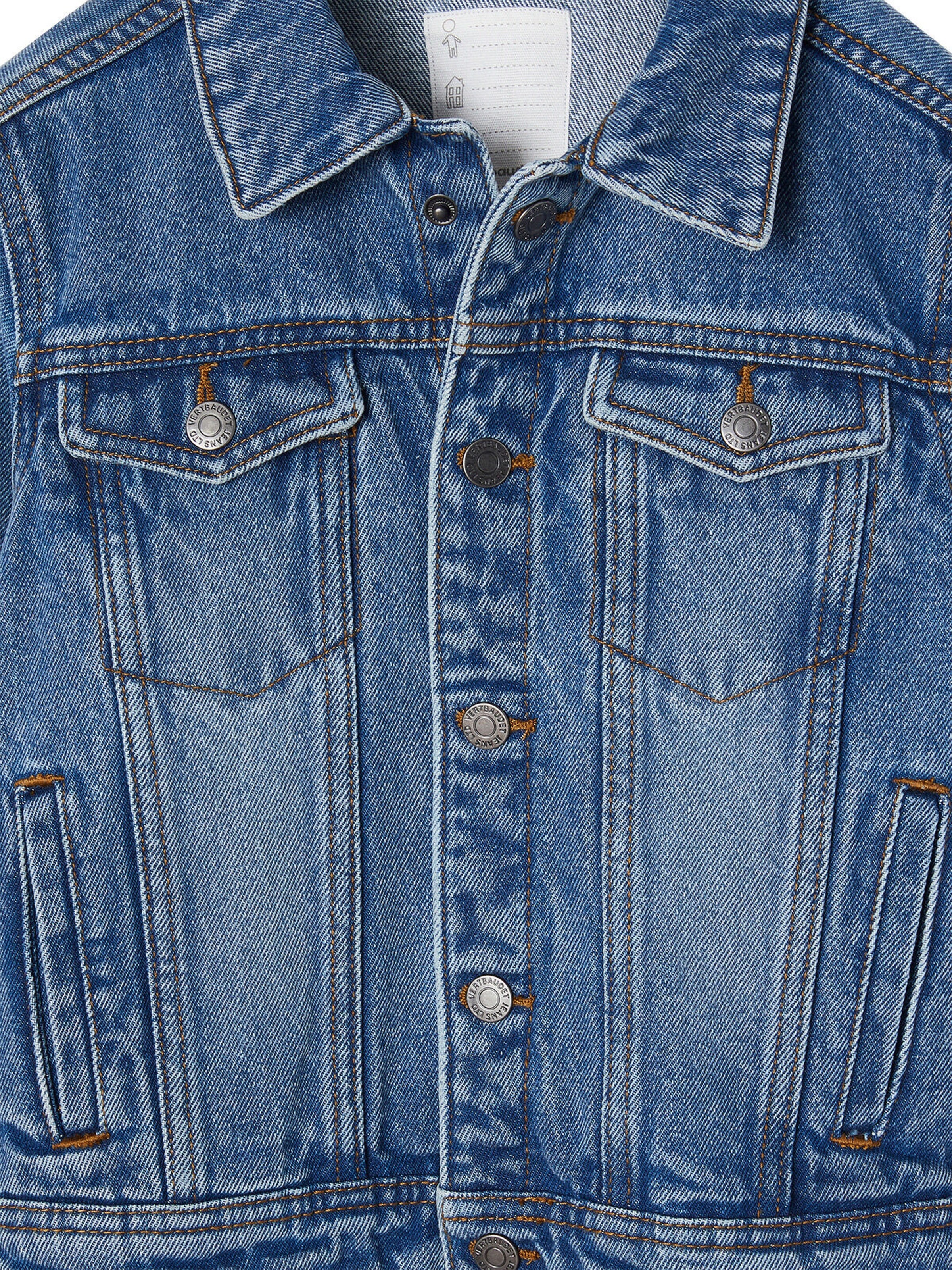 Vertbaudet Jungen Jeansjacke mit Steppnähten blue stone