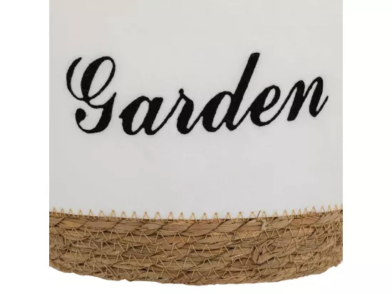 Panier en fibre naturelle et coton en blanc D25,5x20,5