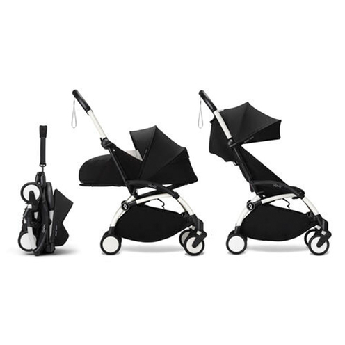 Poussette YOYO 3 Pack 0+ et 6+ Noir / Cadre Blanc - STOKKE