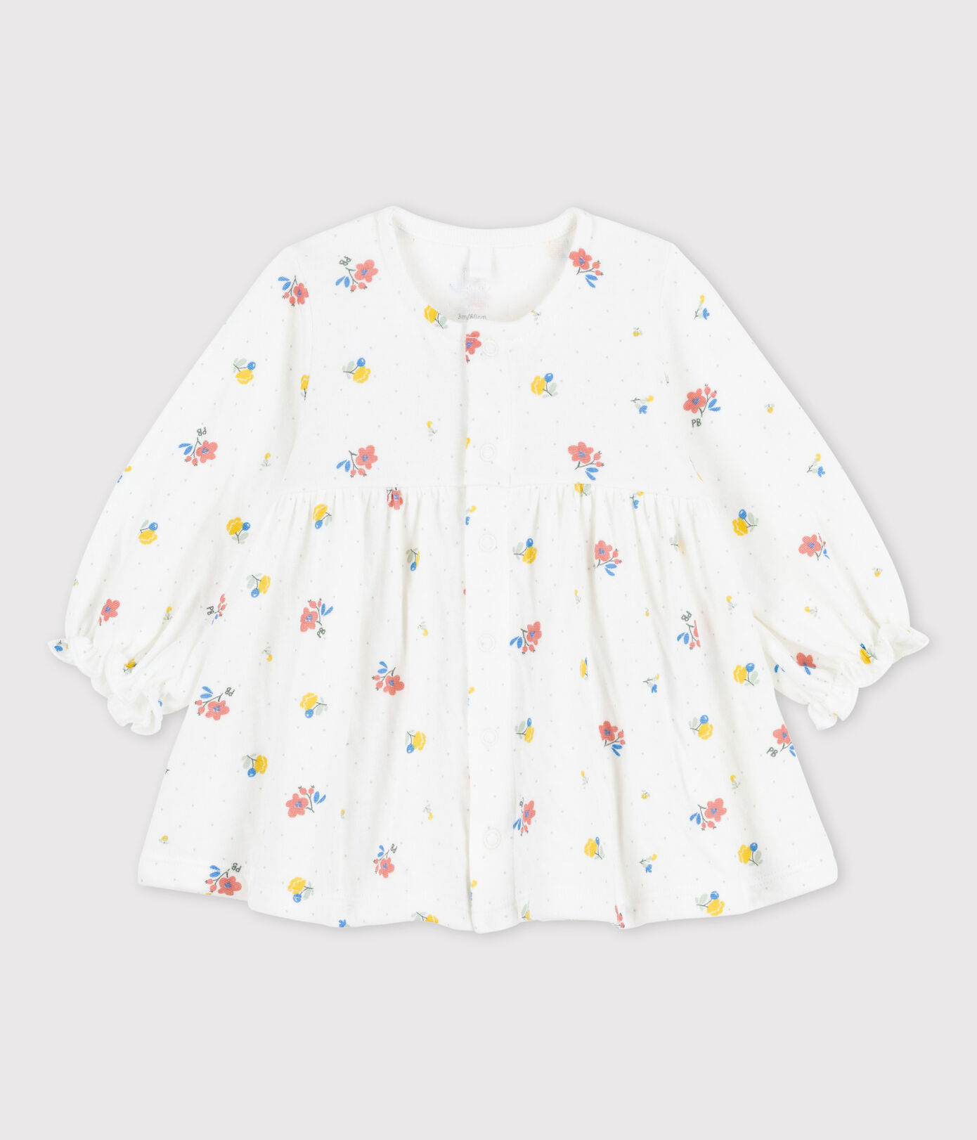 Robe imprimé fleuri en tubique bio bébé