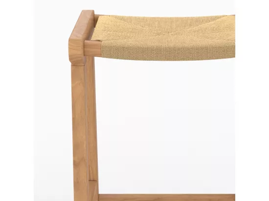 Tabouret pour ilot central 68 cm en teck et rotin - Kuna