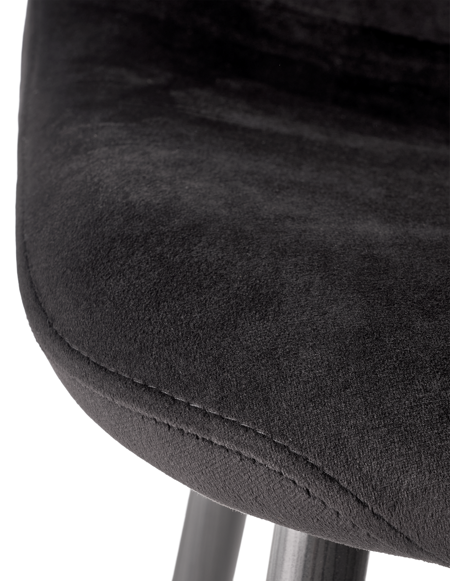 Stol i velour | Polyester/jern/poppeltræ/skum. 40,5 x 44,5 x 89 cm. | Smokey Grey