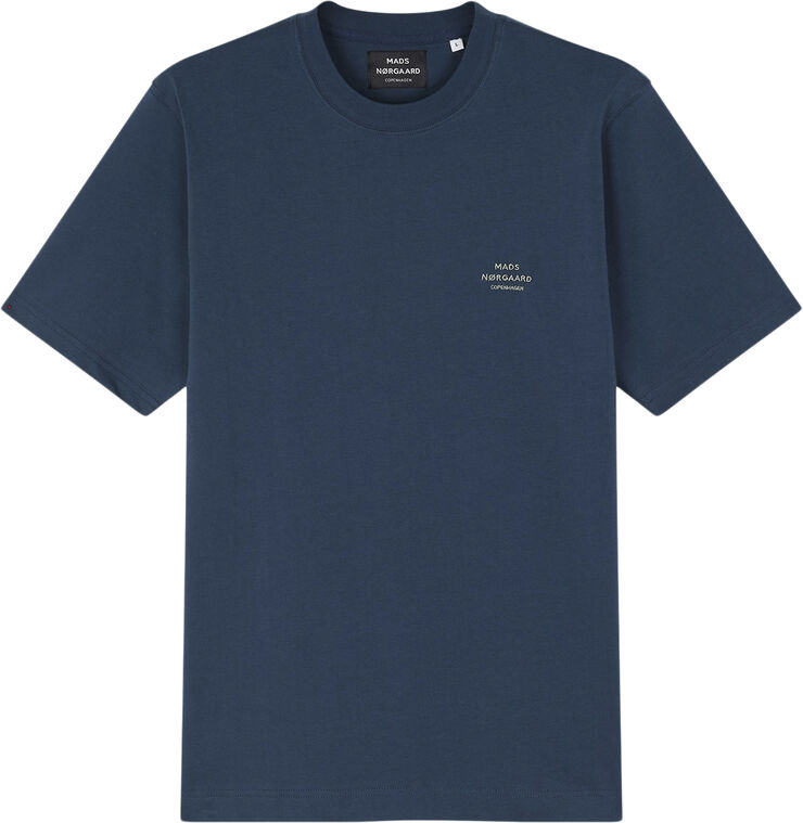 Mads Nørgaard - Copenhagen Cotton Jersey Frode Emb Logo Tee Blå