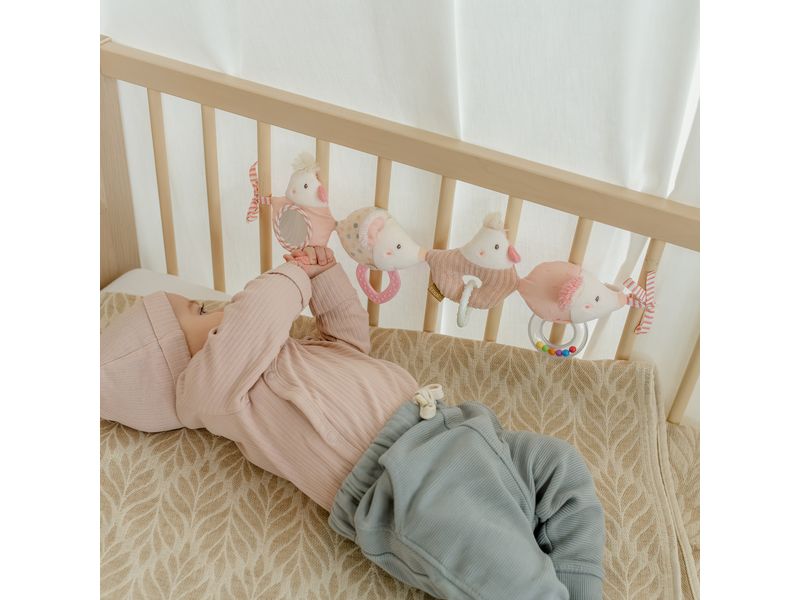fehn Kinderwagenkette Rosa/Beige Mobile-Kette mit niedlichen Anhänger-Figuren zum flexiblen Aufhängen