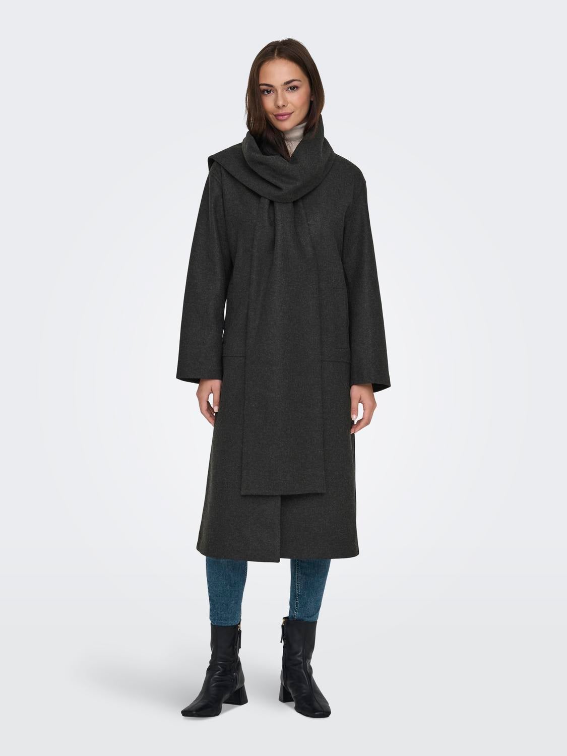 ONLELBA Mantel Dark Grey Melange