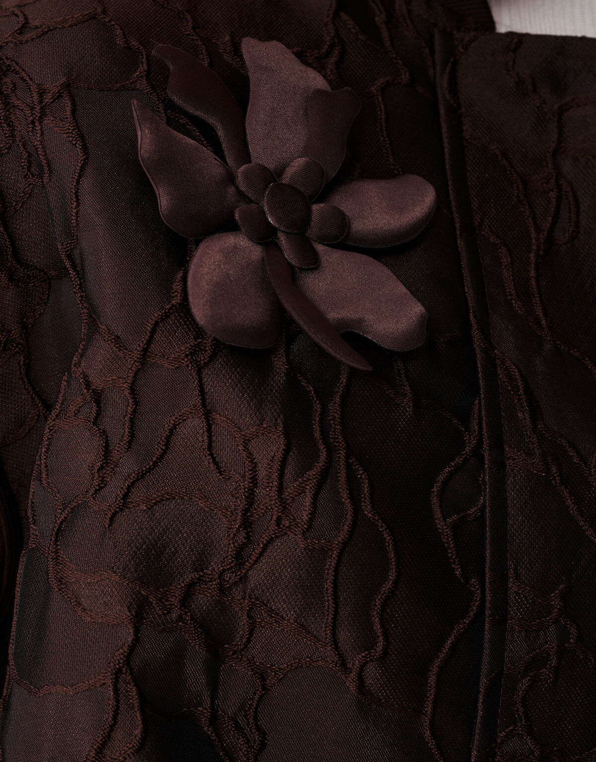 Flower Jacquard Bomber Donkerbruin