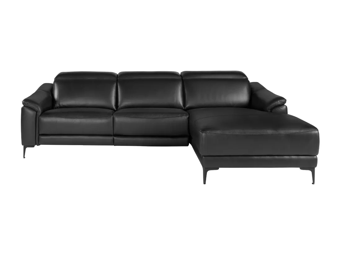 canapé d'angle relax droite en cuir noir 6205 ANGEL CERDA