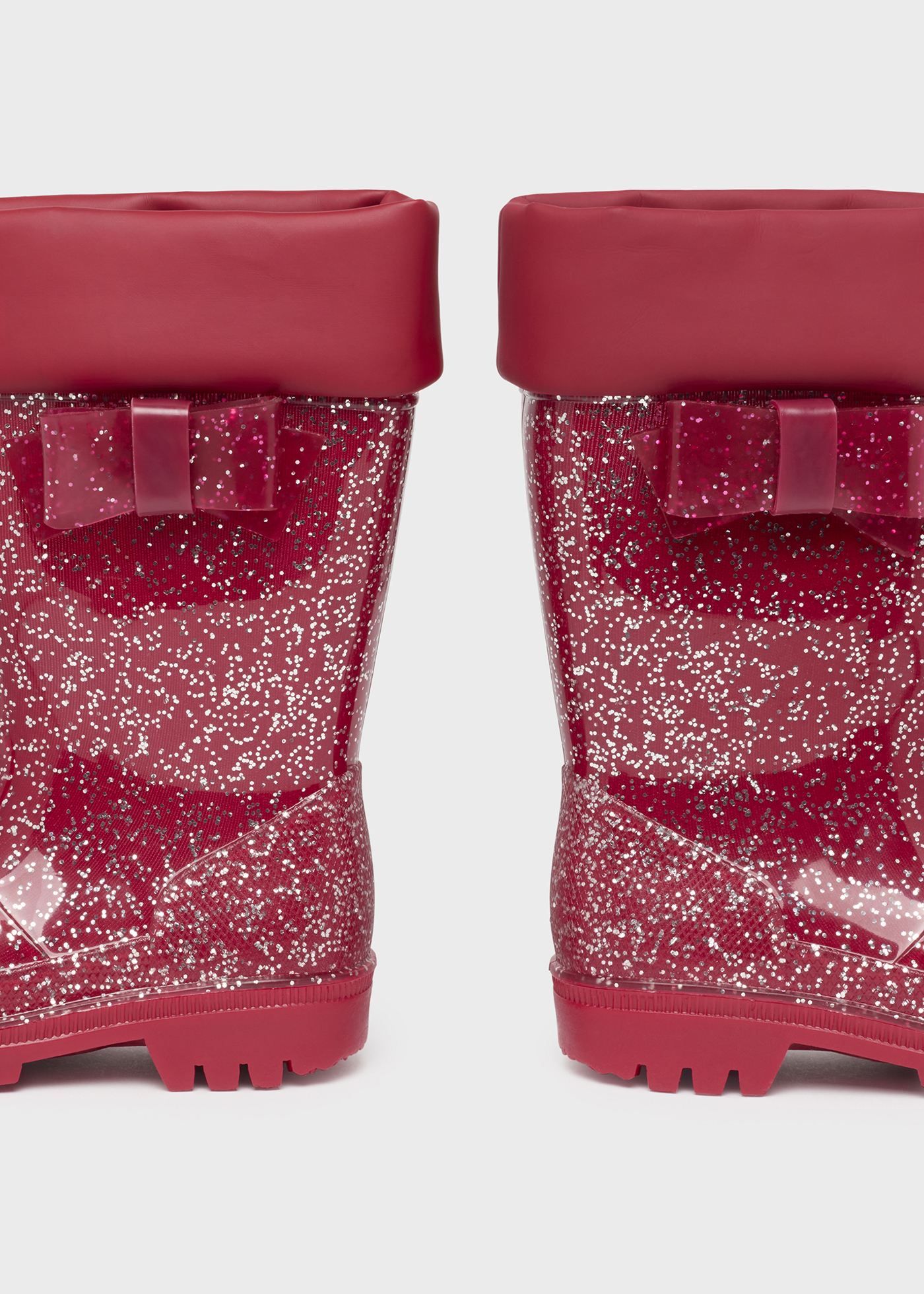 Bota de chuva com glitter para meninas