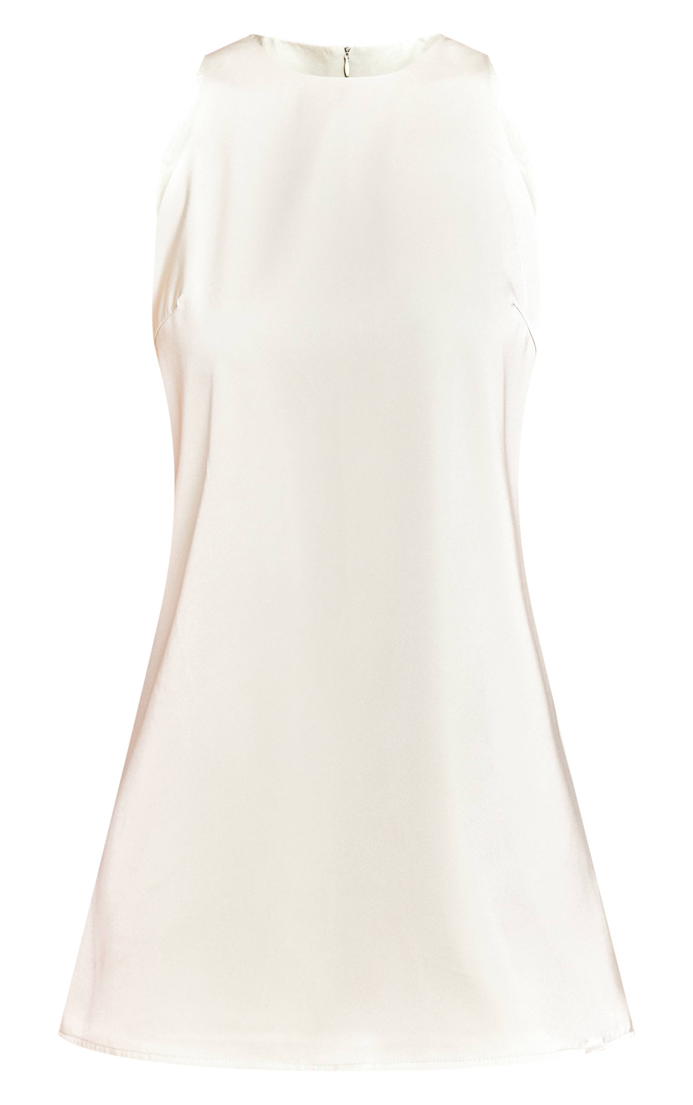 Vert Sauge Robe Droite Ajustée Sans Manches
