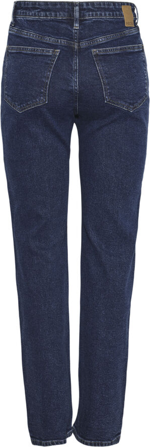 Pieces PCKELLY MW STRAIGHT JEANS DB502 NOO Blå