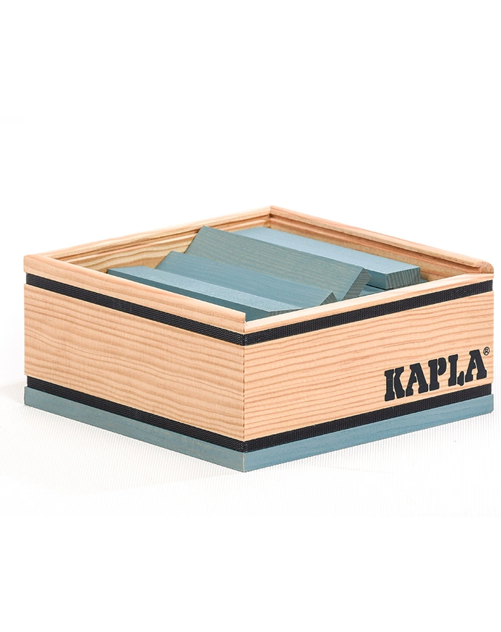 Holzbauplättchen QUADRATE 40-teilig in hellblau