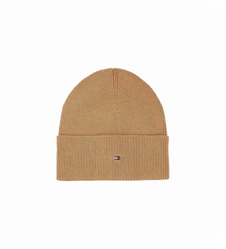 Gorro Tommy Hilfiger Essential Stretch Knit com Logo, Marrom