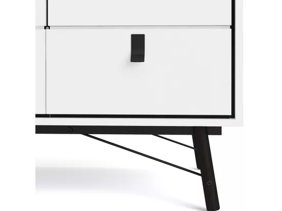 Rye Armoire 3 portes, 3 tiroirs, blanc mat.