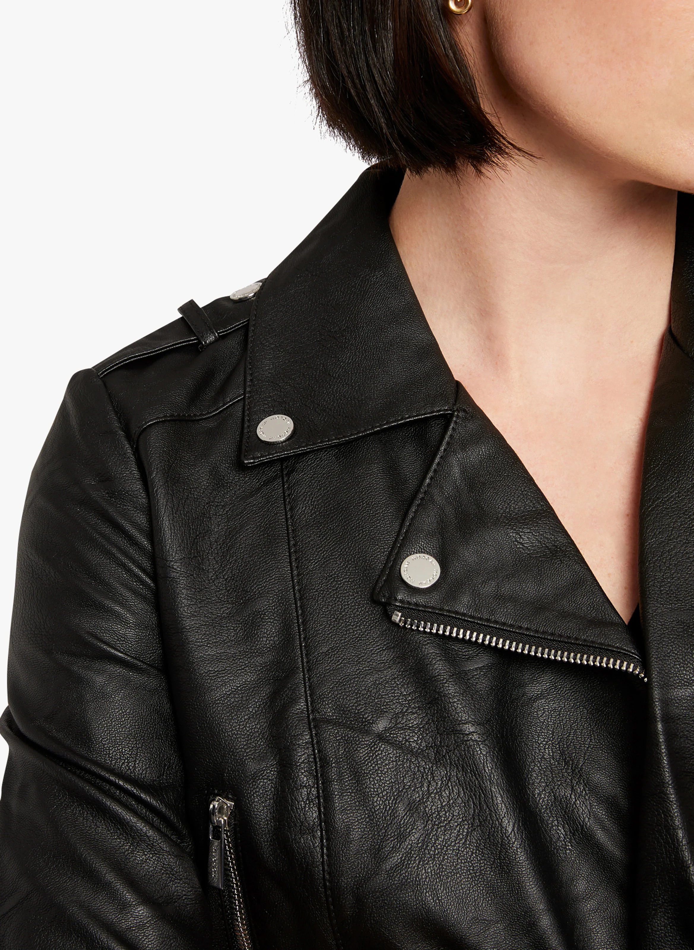 GRAMMO.N - Blouson court en cuir synthétique | Noir
