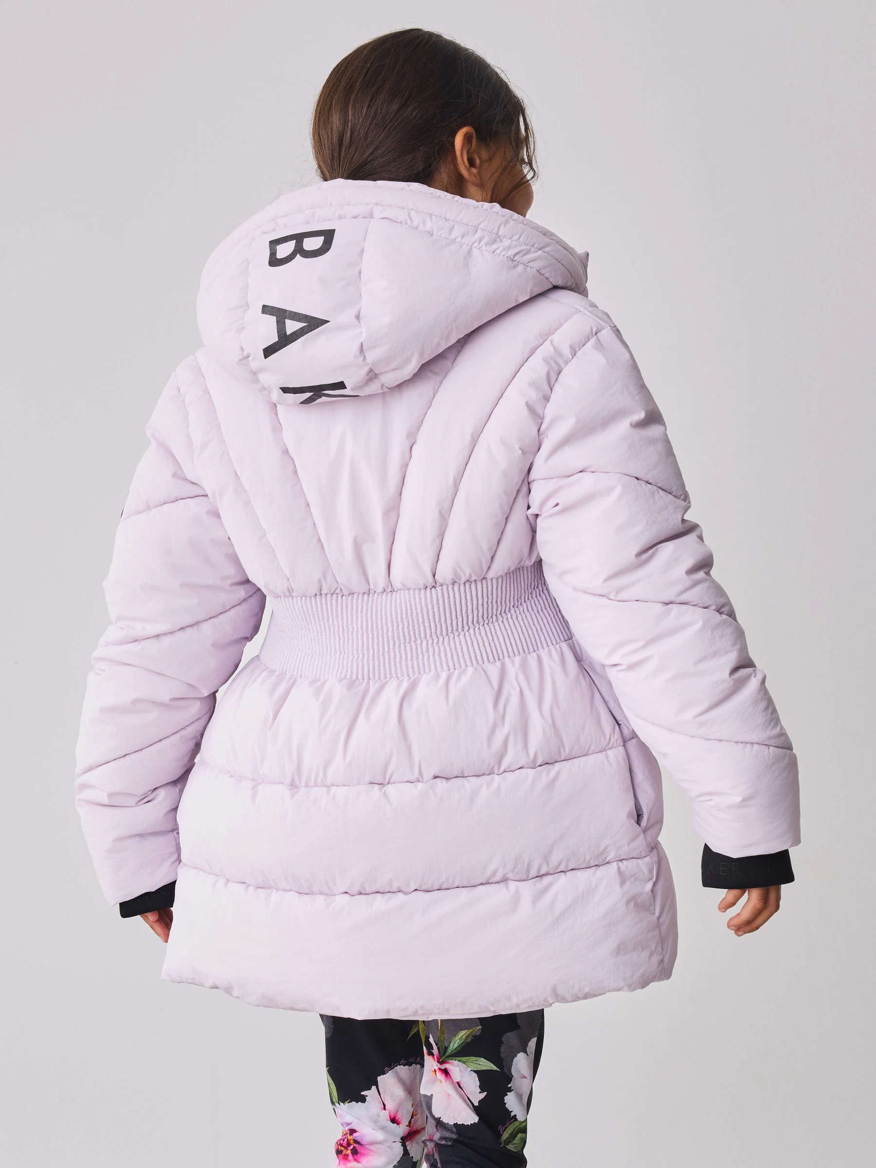 Baker by Ted Baker - Regenbestendige lila gewatteerde jas met plooitjes