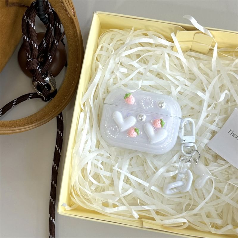 Tondephiry - AirPods-hoesje met bloemenapplicatie voor AirPods 1/2 generatie, Pro, Pro 2, 3e generatie
