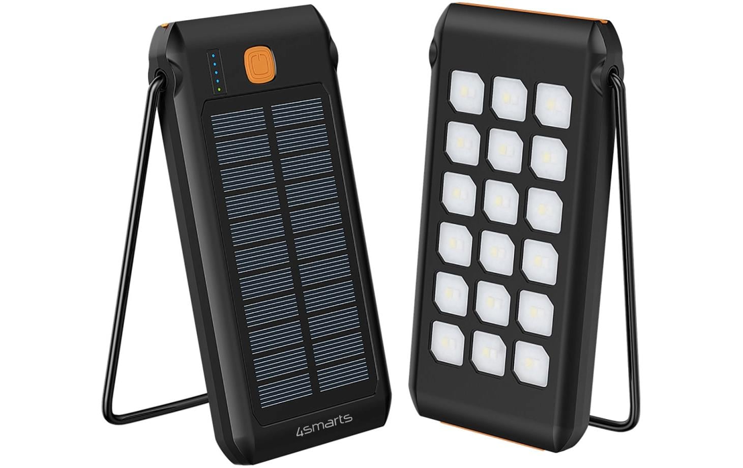 Solar-Powerbank TitanPack Flex 10.000 mAhOutdoor Powerbank zum Aufstellen oder Aufhängen mit taghellem LED-Licht und Solarpanel
