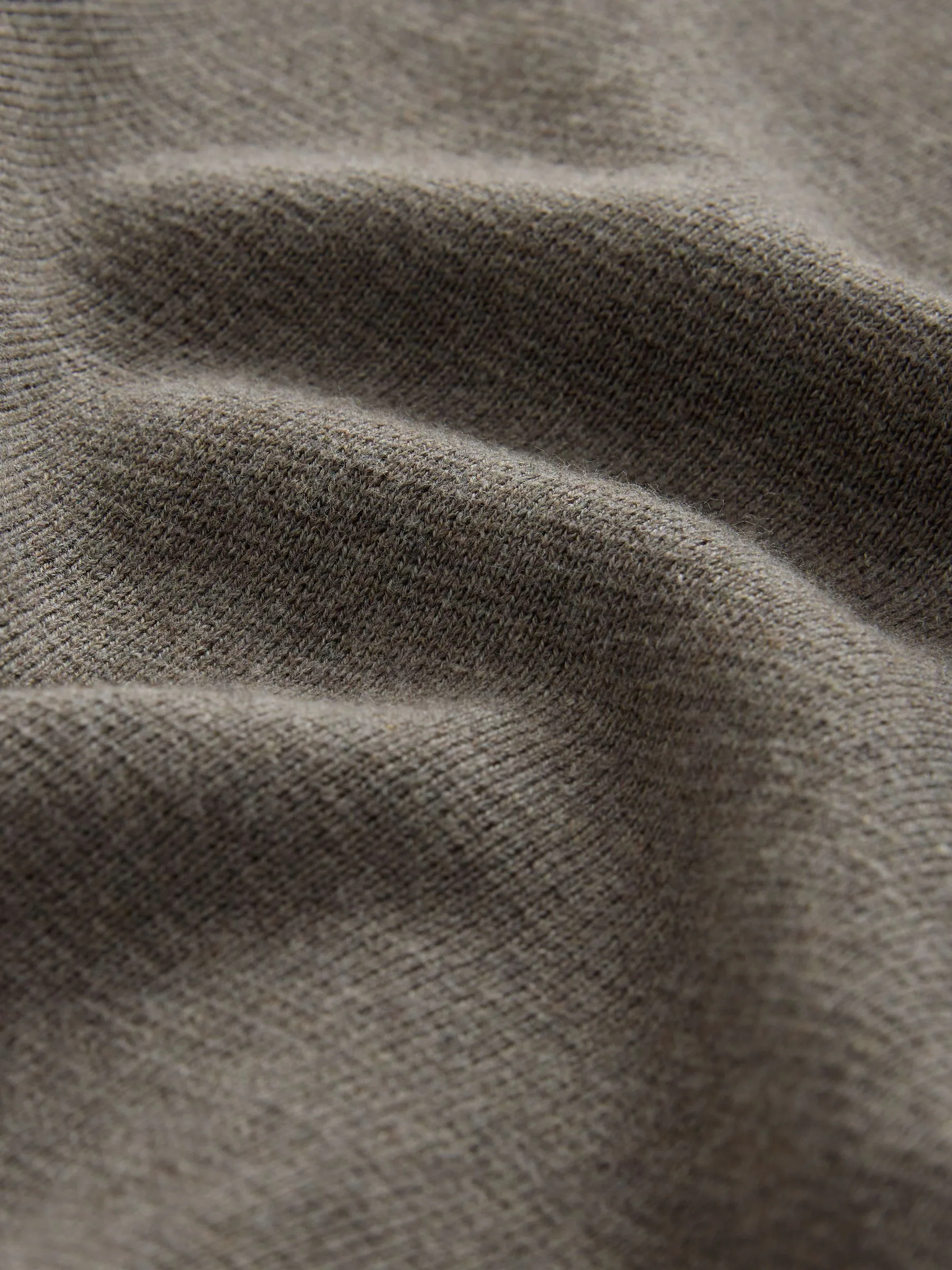 Donker kiezelkleurig - Effen - Regular fit 100% katoenen premium trui met korte rits