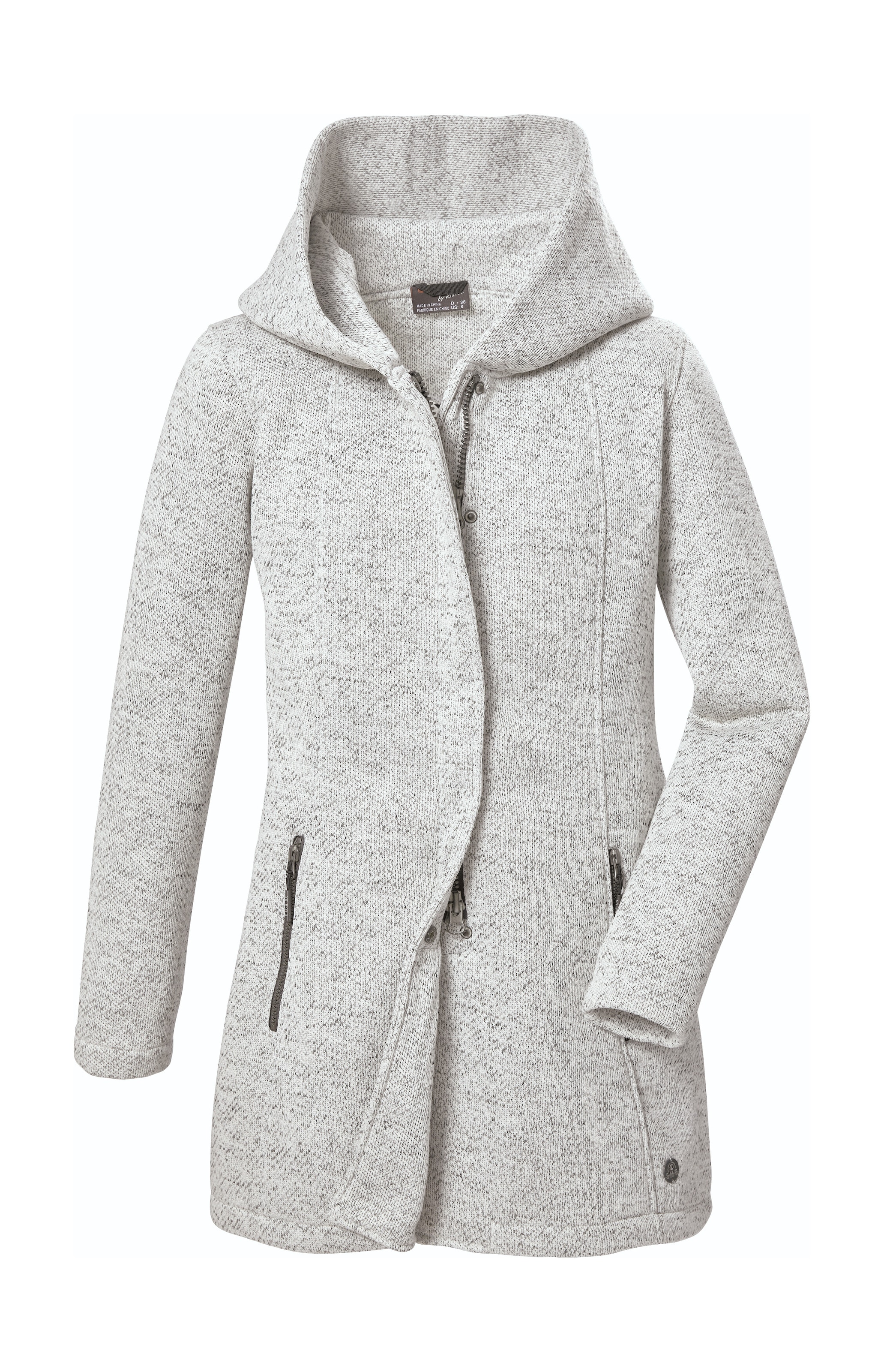 G.I.G.A. DX by killtec Fleecejacke »GW 75 WMN KNTFLC PRK« Strickfleeceparka mit Kapuze, Melange-Optik, 2-Wege-Reissverschluss